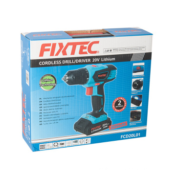 FIXTEC Led Light 1Hr Charger 32N.m Cordless Electric Power Tools Impact Drill With Spindle Lock Function